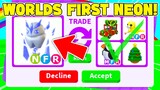 i traded the WORLDS FIRST NEON ICE GOLEM (Adopt me)