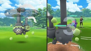 Galarian form of weezing released in Pokemon Go after com day!