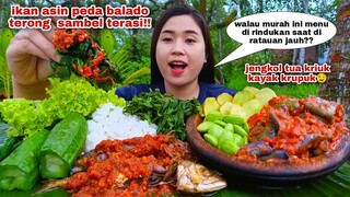 MAKAN LAUK SEDERHANA IKAN PEDA BALADO TERONG GORENG SAMBEL TERASI LALAPAN MENTAH JENGKOL PETE SAYUR