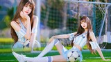 Long-legged football babe ⚽ cheers for Argentina~! ❤️【Weinan】