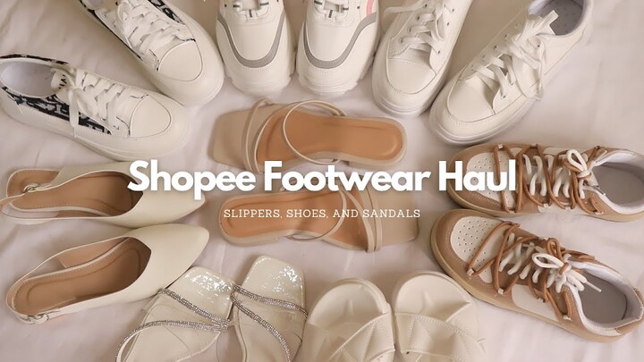 4.4 Sale SHOPEE Try On Haul FOOTWEAR Edition (Slippers, Sandals, & Shoes)