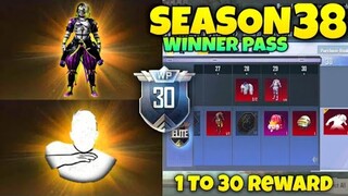 Pubg Lite Season 38 Winner Pass | 1 To 30 Reward 😍| Season 38 Winner Pass Pubg Lite | Season 38 Wp