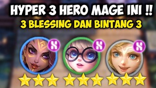 KETIKA DIGENDONG SAMA HYPER 3 HERO DAN 3 BLESSING BINTANG 3 INI !! COMBO MAGIC CHESS UPDATE TERBARU