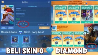 BORONG SEMUA SKIN ML HARGA 0 DIAMOND ! EVENT COUPON PASS BISA DI PAKE  BELI SEMUA SKIN