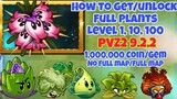 PVZ2 9.2.2 | How to get full Plants Level 1-100 no full map + full map 13 profile - PVZ2 MK