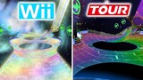 Evolution of Wii Rainbow Road Tracks in Mario Kart Games (2008 - 2023)