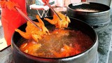 Món ăn đường phố Hàn Quốc 가장 싼 가마솥 통닭, 닭다리, 닭날개 - 음성5일장 / giant cauldron whole chicken - korean str