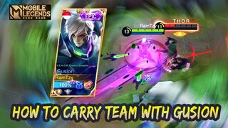 HOW TO CARRY TEAM WITH GUSION IN LATE GAME | GUSION GAMEPLAY #100 | MOBILE LEGENDS BANG BANG