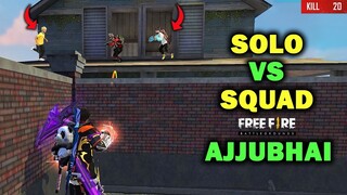 OMG! AJJUBHAI SOLO VS SQUAD 20KILLS OVERPOWER GAMEPLAY | FREE FIRE HIGHLIGHTS
