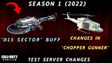 SEASON 1 (2022) TEST SERVER CHANGES  | D13 SECTOR BUFF | CHANGES IN CHOPPER GUNNER