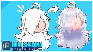 How to Shade/Edit 🤍WHITE HAIR🤍 []Voice Over[] IbispaintX (+Free Brushes)