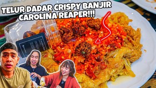 GILA! TELUR GORENG JUMBO SAMBAL CAROLINA REAPER!? AUTO SAKIT PERUT