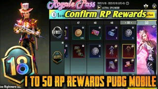 M18 ROYAL PASS 1 TO 50 RP REWARDS | Month 18 ROYAL PASS Rewards BGMI | M18 RP 1 to 50 Leaks pubg