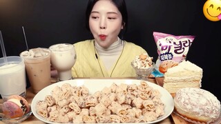 Mukbang ASMR Menu mới giòn rụm ngọt ngào của Ggonukchip! Donut, bánh kem#mukbang