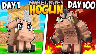 I Survived 100 Days as a HOGLIN in Minecraft