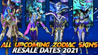 ALL UPCOMING ZODIAC SKINS RESALE DATES IN 2021 | MOBILE LEGENDS BANG BANG