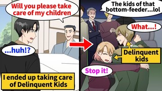 【Manga】My boss got hospitalized, and he asked me to take care of his delinquent kids...