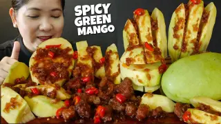 GREEN MANGO + SPECIAL SPICY SHRIMP PASTE (MANGGA HILAW + ALAMANG | RECIPE WITH MUKBANG