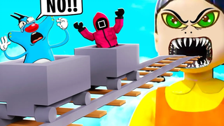 Roblox Cart Ride Into The Squid Game กับ Oggy และ Jack Rock Indian Gamer