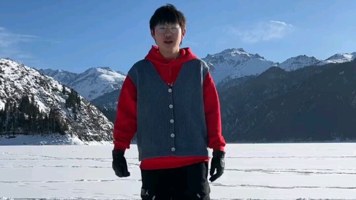 Ning Wang dances in the snow