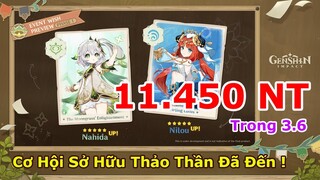 Tóm Tắt Nội Dụng 3.6 | F2P Còn 11.450 Nguyên Thạch Cho Bạn Bung Vào Thảo Thần Nahida |Genshin Impact