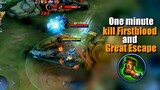 One minute kill first blood and great Escape - mlbb bruno