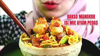 ASMR BAKSO MANGKOK ISI MIE AYAM PEDAS | ULUL ASMR MUKBANG INDONESIA