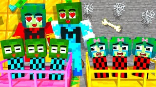 Monster School : Zombie x Squid Game Family Sisters vs Brothers - Minecraft Animation
