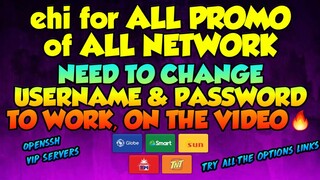 ehi for ALL PROMO of ALL NETWORK💉 | FASTEST SSH SERVER #2 UPDATE | TechniquePH