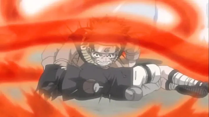 Sasuke sacrificed him self to shield Naruto,Naruto use Chakra Kurama for the first time