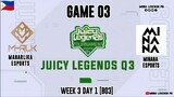 Minana Esports vs Maharlika Esports Game 03 | Juicy Legends Q3 2022 | Mobile Legends