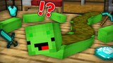 How Mikey & JJ Survive Without Arms and Legs in Minecraft ? Mikey Became Worm (Maizen Mizen Mazien)