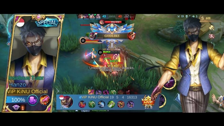 HANZO SOLO RANK GAME MOBILE LEGENDS BANG BANG KINU OFFICIAL MLBB