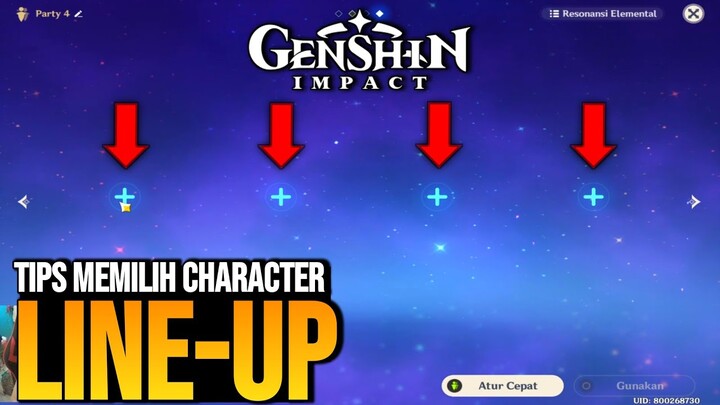 Rekomendasi Menentukan Party Line Up (Character) - Genshin Impact Indonesia