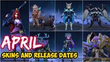 ALL APRIL SKINS AND RELEASE DATES | MOBILE LEGENDS