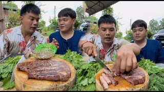 เมื่อน้องนาวินกับอ้ายบ่าวแดงแซ่บนัว กินย่างเนื้อวัวต่างประเทศ