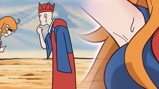 Cô gái Goku bị mắc kẹt trong tường? Được một cậu bé đi ngang qua nhìn thấy!