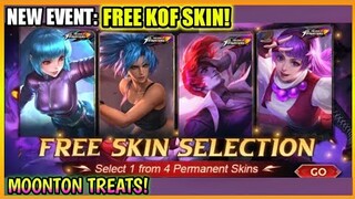 NEW EVENT! FREE KOF SKIN SELECT 1 FROM 4 PERMANENT KOF SKINS!! (MUST WATCH) | MOBILE LEGENDS 2021