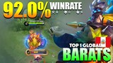 Unstoppable Barney!! 92% Current WinRate | Top 1 Global Barats Gameplay By DragonSheep ~ MLBB