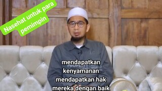 Nasehat untuk para pemimpin 😔 ustadz Adi Hidayat