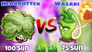 Headbutter lettuce vs Wasabi: Quá mạnh quá nhanh | Plants vs Zombies 2 - so sánh plants - MK Kids