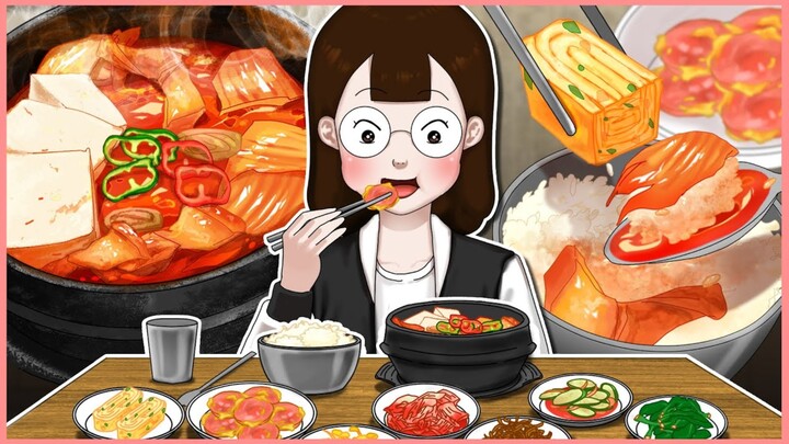 【Chinese subtitles】Ji Limi Animation: Eating Alone After School Starts - Homemade Pork and Kimchi So