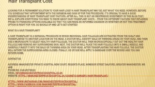 Hair Transplant Cost