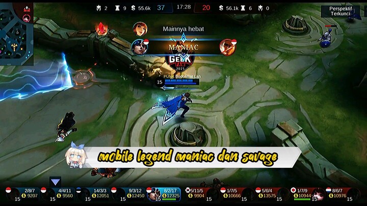 MOBILE LEGEND MOMENT MANIAC DAN SAVAGE,AUTO NGAMUK DAN BANTAI