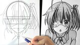 Cara menggambar rikka takanashi - how to draw rikka takanashi | chuunibyou demo koi ga shitai