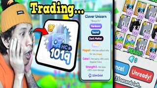 Trading My Strongest Pet (Dark Matter Secret Shiny Hardcore Clover Unicorn) In Pet Simulator X