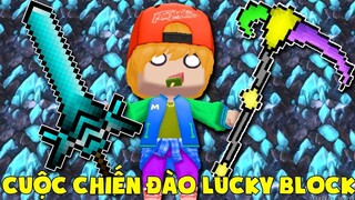MINI GAME _ CUỘC CHIẾN ĐÀO LUCKY BLOCK __ THỬ THÁCH NOOB NÂNG CẤP ĐỒ VIP VÀ CHIẾN ĐẤU
