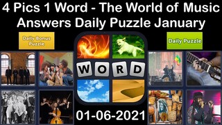 4 Pics 1 Word - The World of Music - 06 January 2021 - Answer Daily Puzzle + Daily Bonus Puzzle