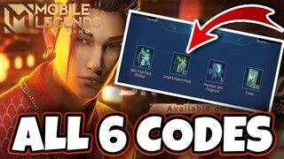 All NEW 6 CODES Mobile Legends Bang Bang | MLBB Redeem CODES 2021