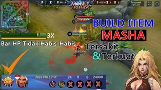 Build Item MASHA Tersakit MLBB 3 Bar HP Tidak Pernah Berkurang